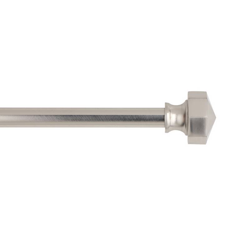 Argos Home extendable satin nickel curtain pole 120-210cm, imported from the UK