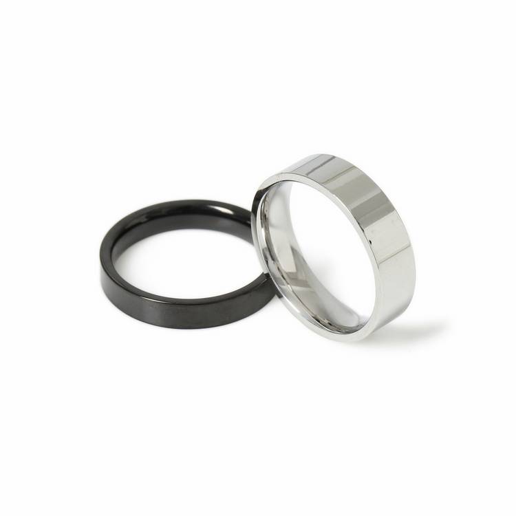 Uncommon Souls stainless steel band rings black silver S/M (British brand)