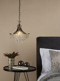 Dar Lighting Suri pendant antique brass 29cm - British product