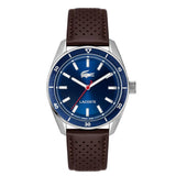 Argos Lacoste Blue Dial Brown Leather Strap Watch- Buy online at McGrocer