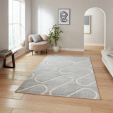Argos Catherine Lansfield Curve Grey Short Pile Rug 80x150cm- Buy online at McGrocer