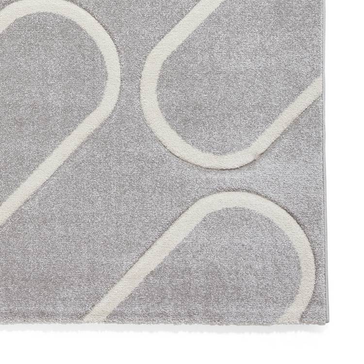 Catherine Lansfield Curve Grey short pile rug 80x150cm, UK version