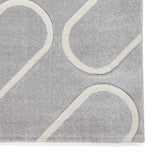 Catherine Lansfield Curve Grey short pile rug 80x150cm, UK version