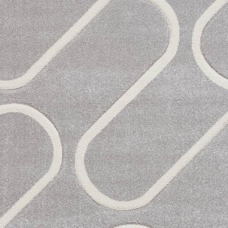 Catherine Lansfield Curve Grey short pile rug 80x150cm, UK version