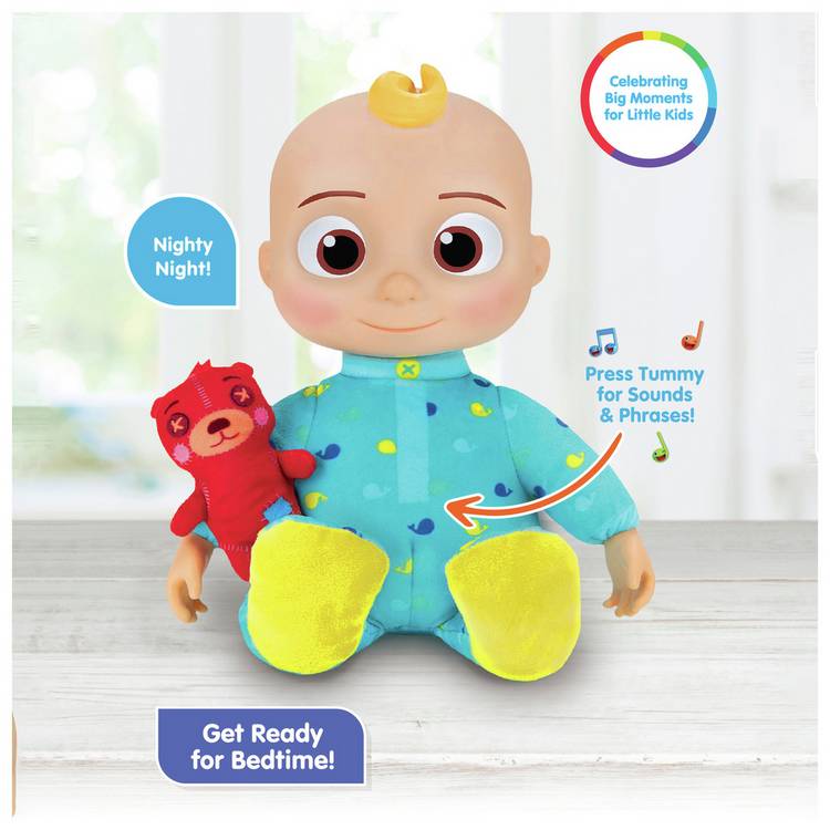 CoComelon Bedtime JJ doll 34cm, soft plush, imported from the UK