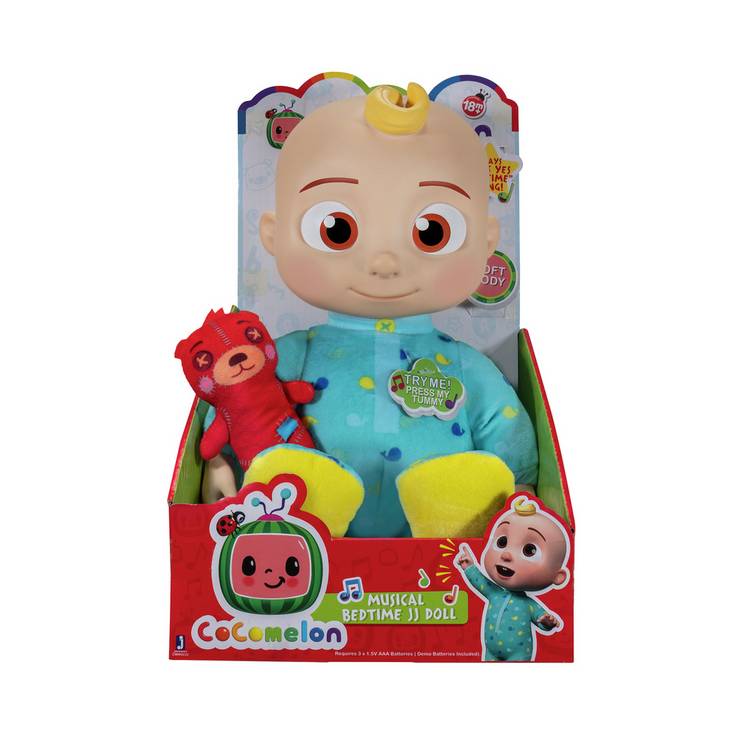 CoComelon Bedtime JJ doll 34cm, soft plush, imported from the UK