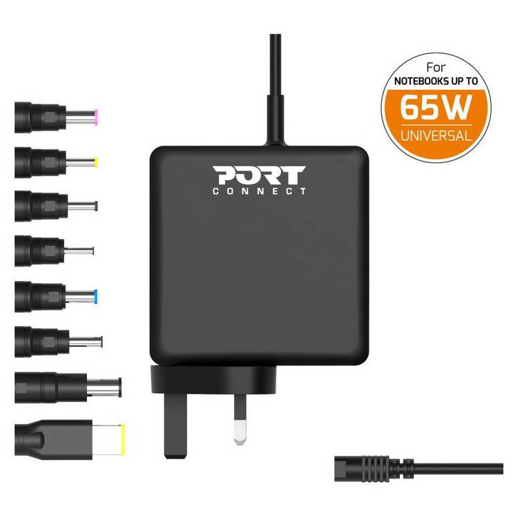 Port Connect Universal 65W Laptop Power Supply - British product