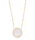 Jacquie Aiche large sunshine necklace gold diamond quartz (British brand)