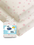 Silentnight Pink Stars cot bed fitted sheets 2 pack (British brand)