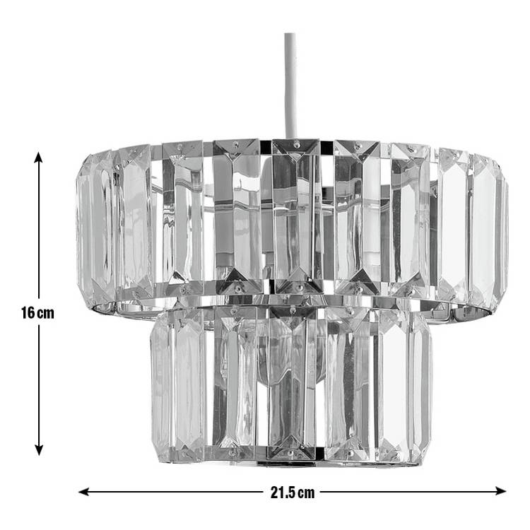 Argos Home Valencia Chrome 2 Tier lampshade 21.5cm (British brand)