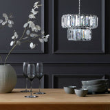 Argos Argos Home Valencia Chrome 2 Tier Lampshade - 21.5cm- Buy online at McGrocer