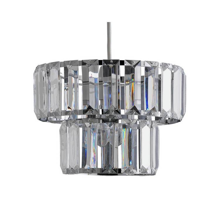 Argos Home Valencia Chrome 2 Tier lampshade 21.5cm (British brand)