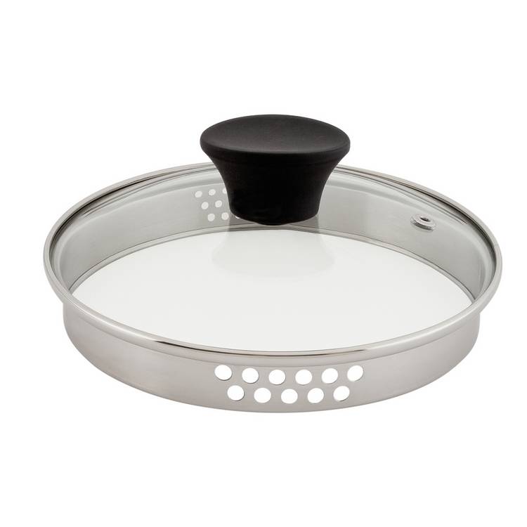 Habitat 18cm aluminium black lidded saucepan (British brand)