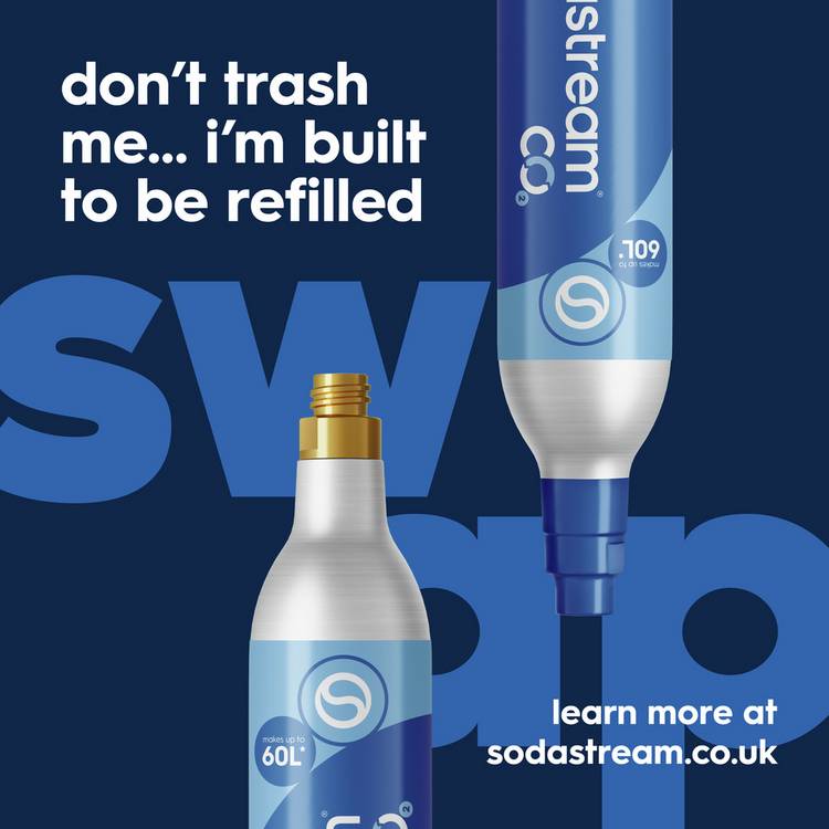 SodaStream gas cylinder 60L, UK version