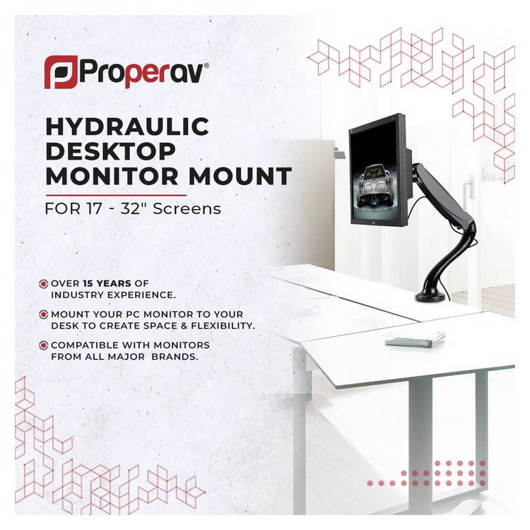 ProperAV monitor mount gas spring 17-32 inch - British product
