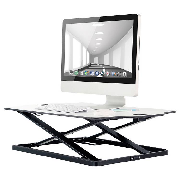 ProperAV stand up desk workstation white, British brand