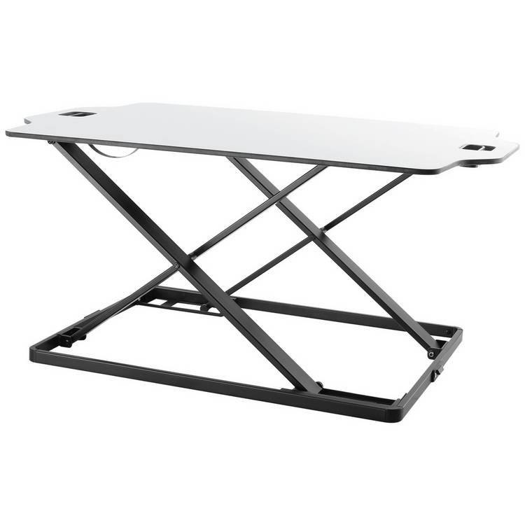 ProperAV stand up desk workstation white, British brand