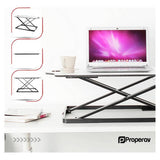 ProperAV stand up desk workstation white, British brand