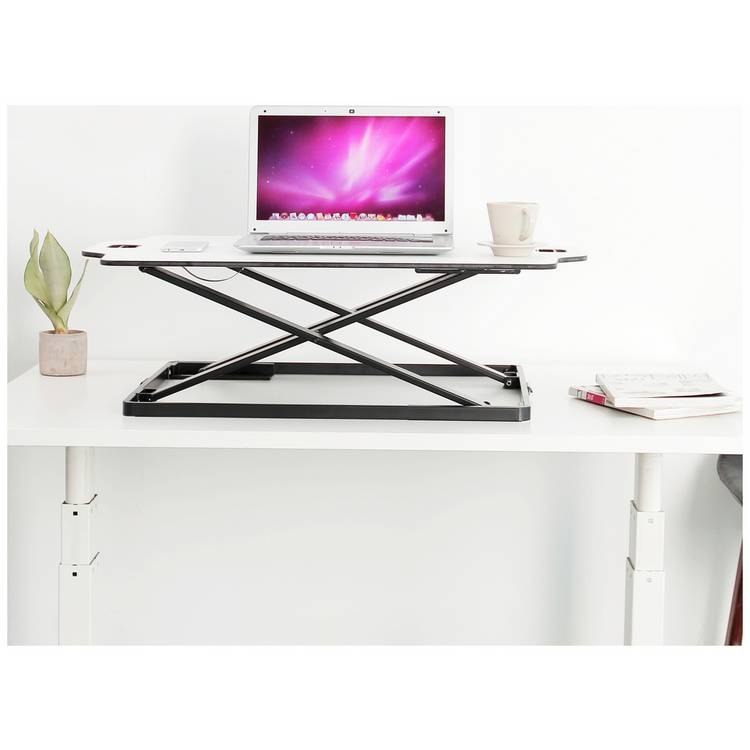 ProperAV stand up desk workstation white, British brand