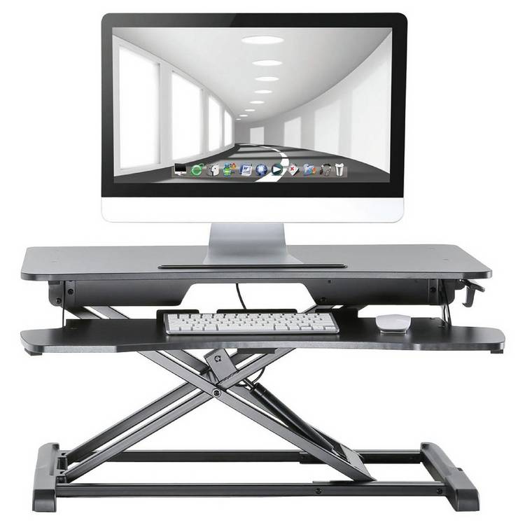 ProperAV standing desk converter black - British product