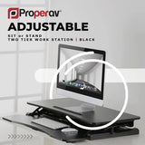 ProperAV standing desk converter black - British product