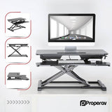 ProperAV standing desk converter black - British product