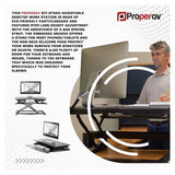 ProperAV standing desk converter black - British product