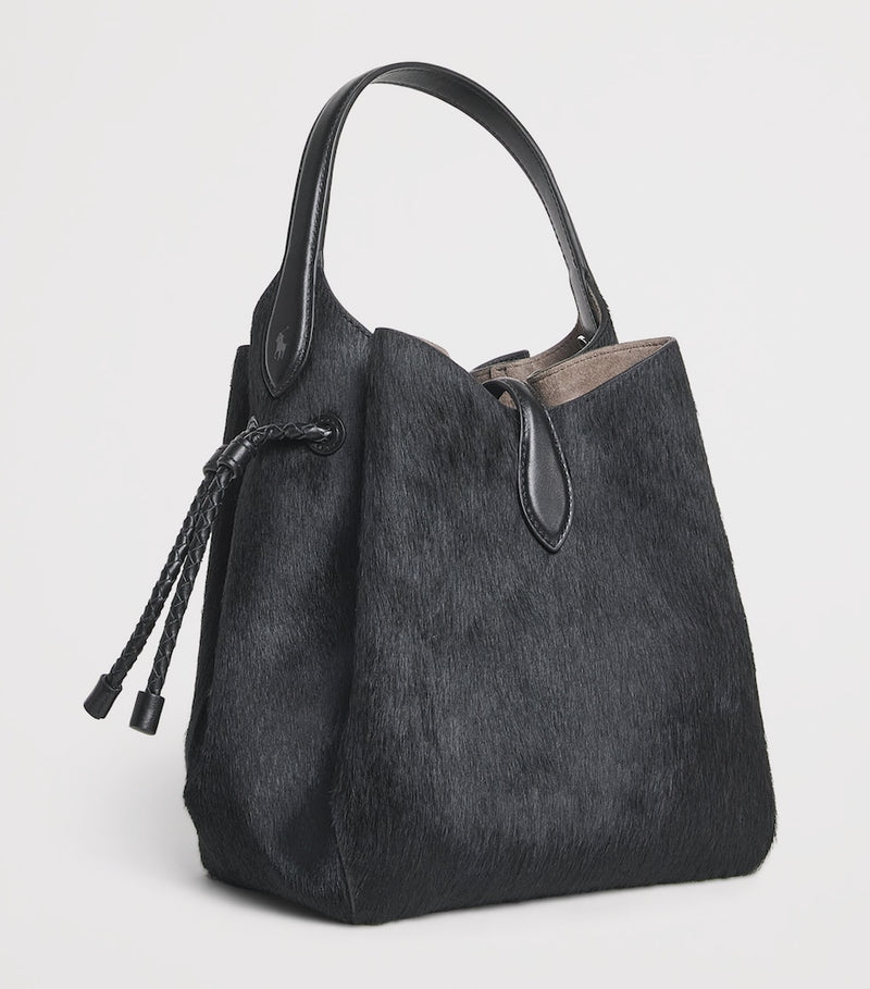 Polo Ralph Lauren small calf hair cross-body bucket bag (British brand)