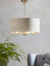 Next Next Burford Brushed Nickel 3 Light Chandelier Ceiling Light- Buy online at McGrocer
