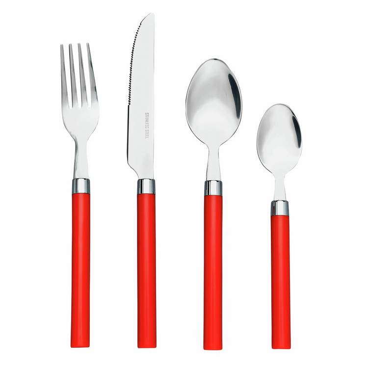 Argos Home red 16 piece cutlery set, UK version