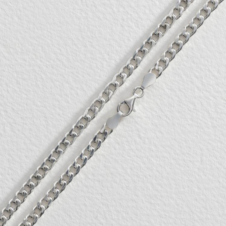 Revere men's sterling silver curb chain necklace 18in (British brand)