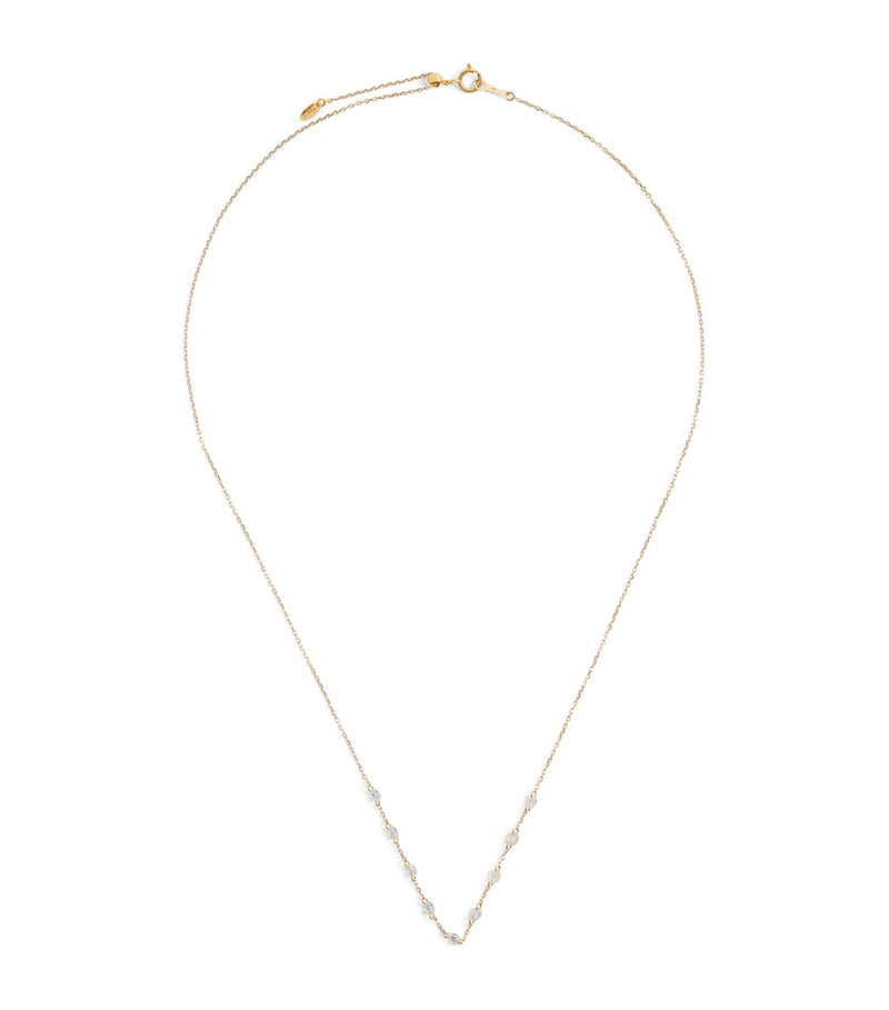Persée yellow gold diamond 9-stone necklace, UK version