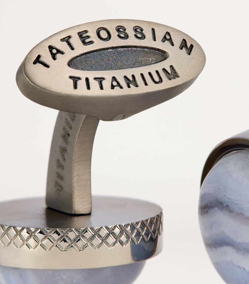 Tateossian agate circular cufflinks, UK version