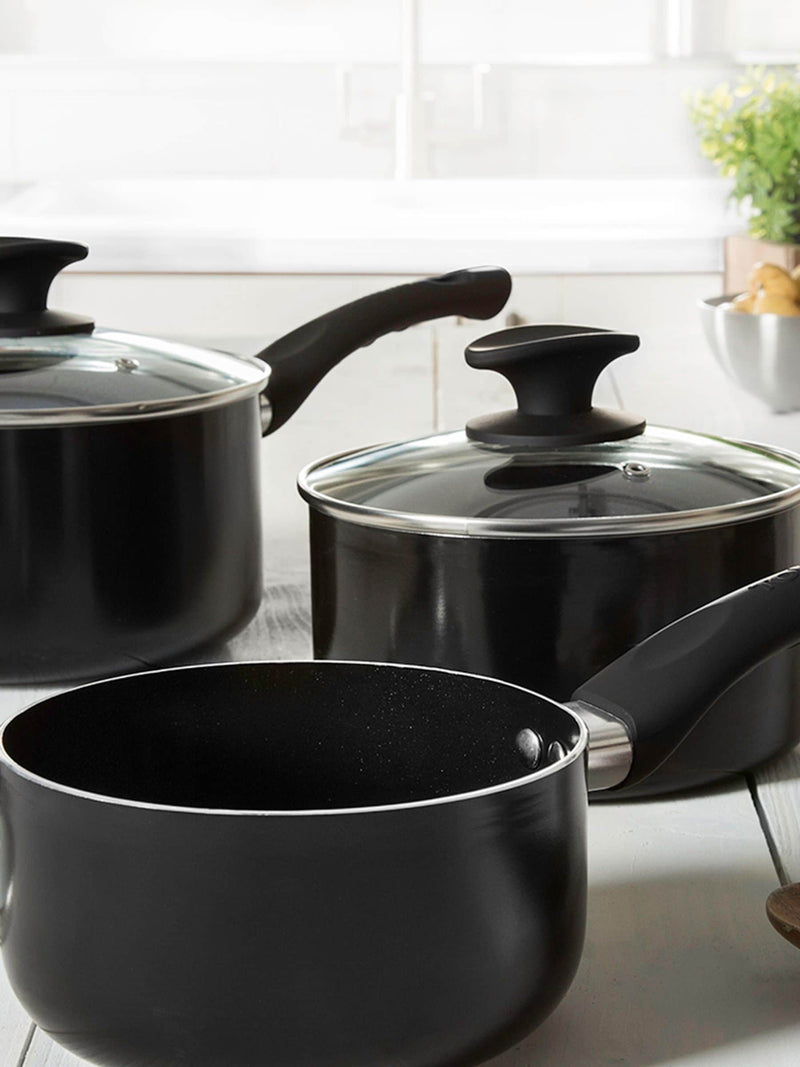 Tower 3 piece ceramic pan set 16/18/20cm (British brand)