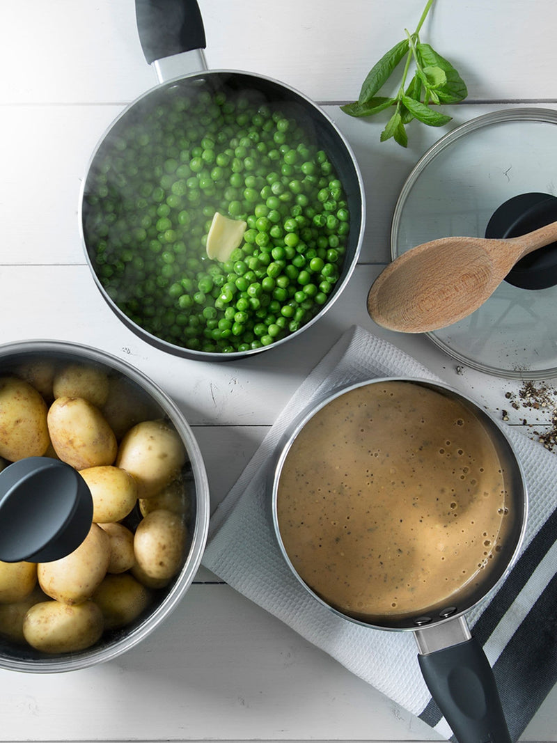 Tower 3 piece ceramic pan set 16/18/20cm (British brand)