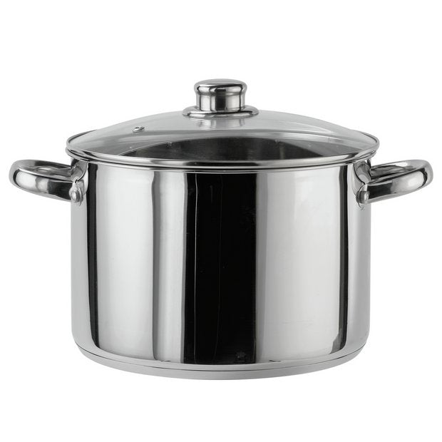 Argos Home stainless steel stock pot 24cm 7L, imported from the UK