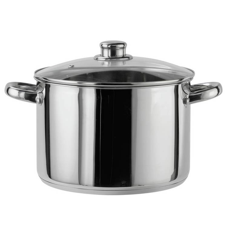 Argos Home stainless steel stock pot 24cm 7L, imported from the UK