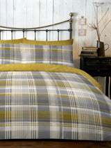Dreams & Drapes Ochre Yellow Connolly Check Duvet Cover and Pillowcase Set