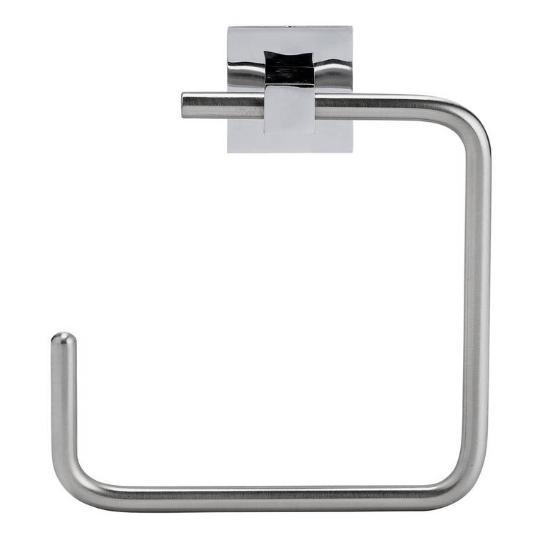 Home rectangular chrome towel ring H17.1xW15.3xD6.4cm, UK version