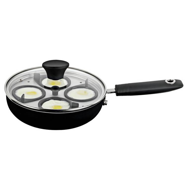 Argos Home black aluminium egg poacher 20cm - British product