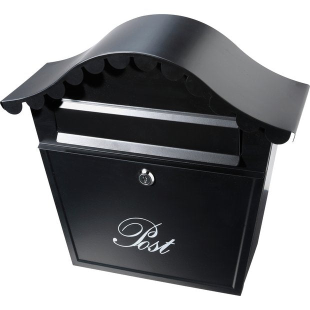 Argos Home lockable black wall mountable letter box - British product