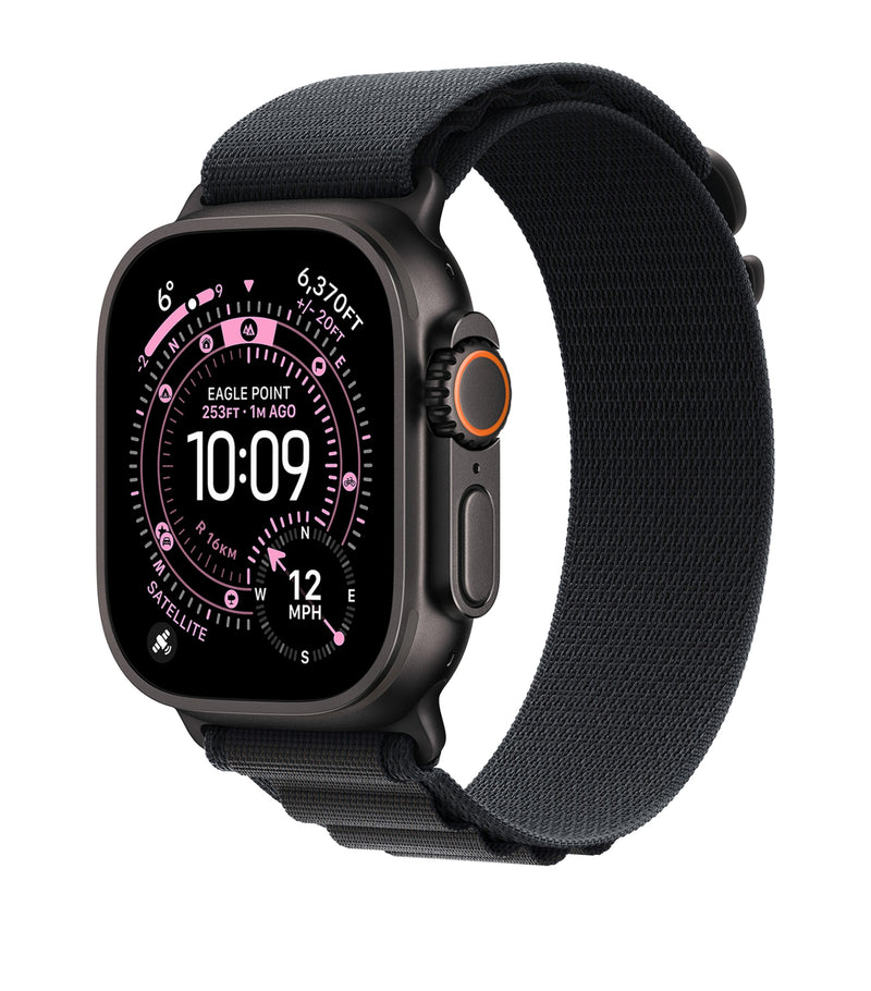 Apple smartwatch Black with Black Alpine Loop 49mm Medium - British product