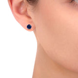 Costco round cut sapphire stud earrings 14ct white gold - British product