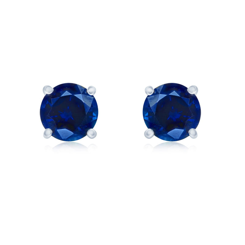 Costco round cut sapphire stud earrings 14ct white gold - British product
