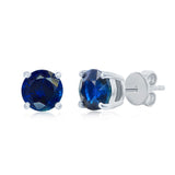 Costco round cut sapphire stud earrings 14ct white gold - British product