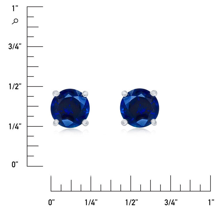 Costco round cut sapphire stud earrings 14ct white gold - British product