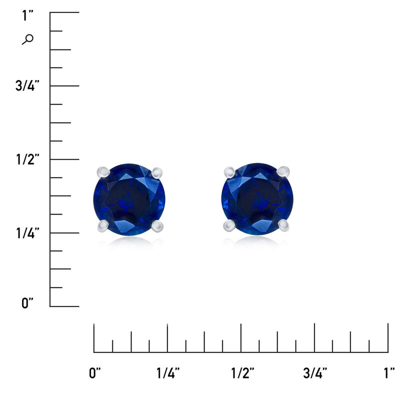 Costco round cut sapphire stud earrings 14ct white gold - British product