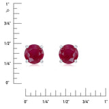 Round cut ruby earrings 14ct white gold 6mm UK version