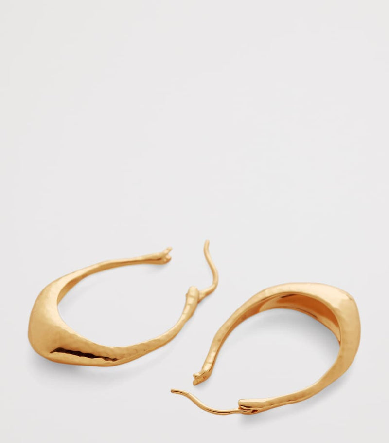 Monica Vinader gold vermeil Deia hoop earrings 3cm (British brand)
