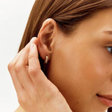 Revere gold plated sterling silver crossover earrings with cubic zirconia (British brand)
